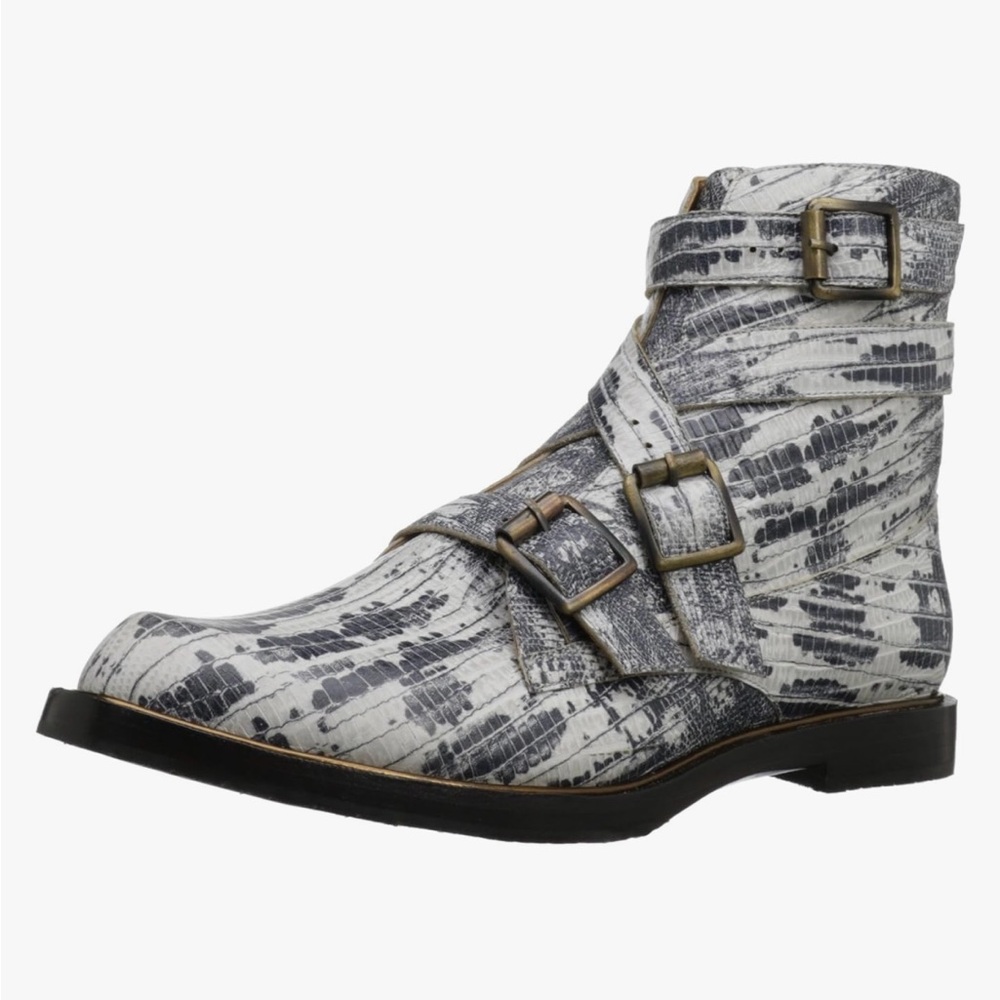 Gorgeous John Fluevog Darin Snake Print Ankle Boots